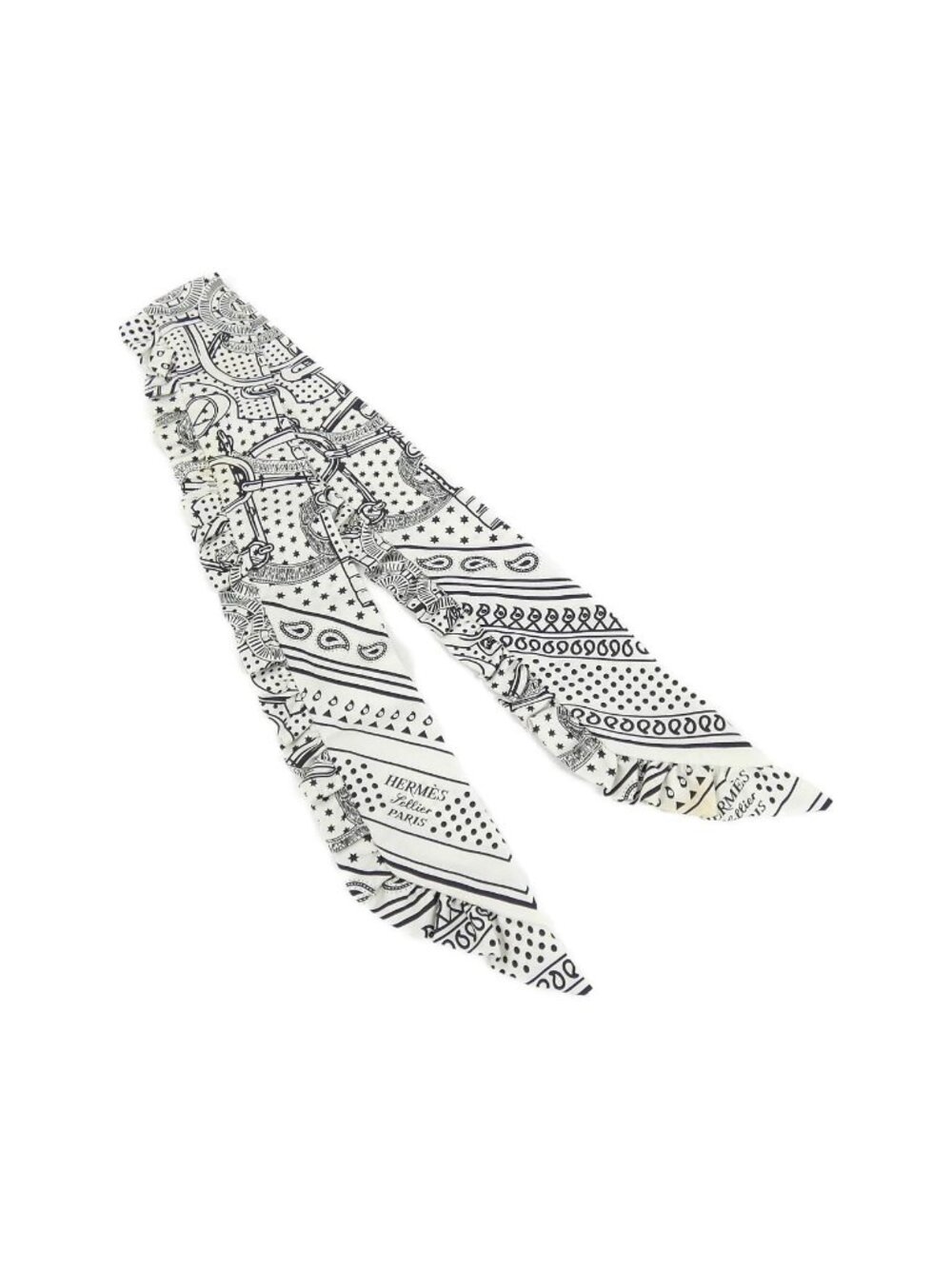 Hermes Eperon D'or Bandana Twilly Frill Scarf
